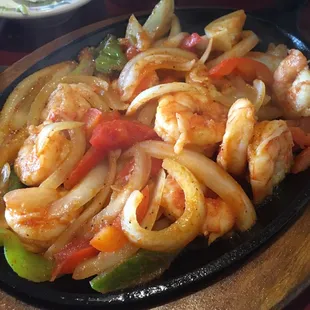 Sizzling Shrimp Fajitas.