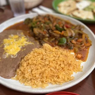 a plate of mexican food