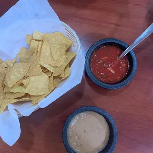 Bonus beans accompaniment to the typical chips and salsa