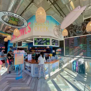 the inside of a restaurant