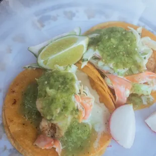 Fish Taco Shrimp Taco SO GOOD!!!