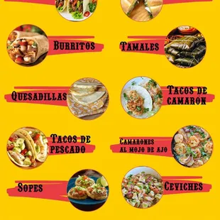 mexican food menu
