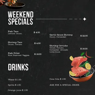 a menu for a mexican restaurant