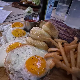 Steak  and Eggs added two more eggs with a order of chilies  excelente service