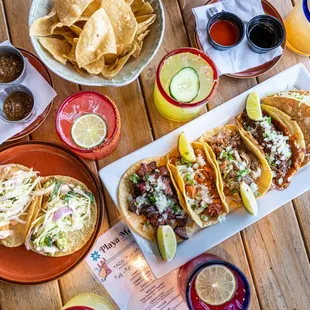 Taco Tuesday with specials on tacos, margaritas and micheladas.