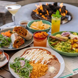 Lunch on the patio next to our firepit!