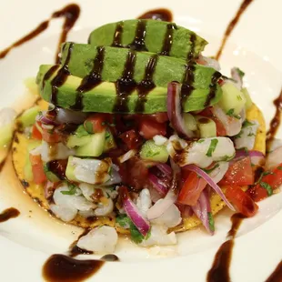 Tostada Ceviche Camaron