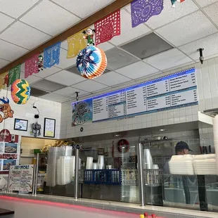 Menu and the front area inside