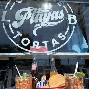 Coctél for two! Just wish they served cerveza, to make this a perfect mariscos lunch on a sunny day!