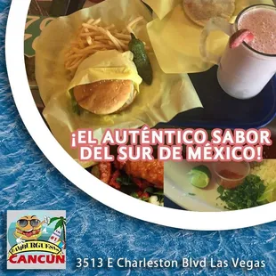 a plate of food and drink