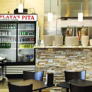 Playa&apos;s Pita seating &amp; open kitchen.