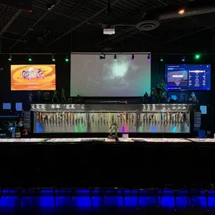 Bar. Can play video games sitting at the bar.