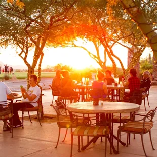 Sunset over the Gulf Club of Estrella from the spacious outdoor patio