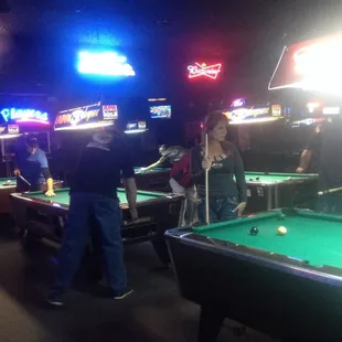 Pool hall and bar with juke box