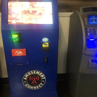 ATM and gaming card station.