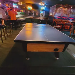a ping pong table in a pub