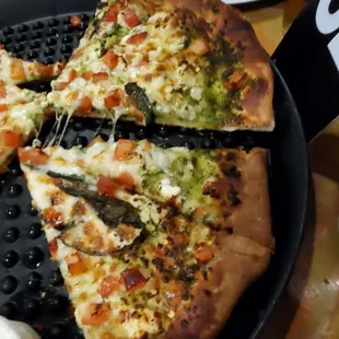 Pizza was over done basil was burnt not happy