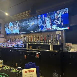 the bar and televisions