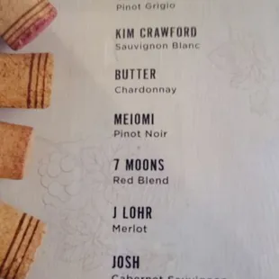 the menu for the game