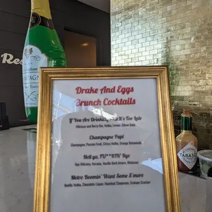 Drink menu