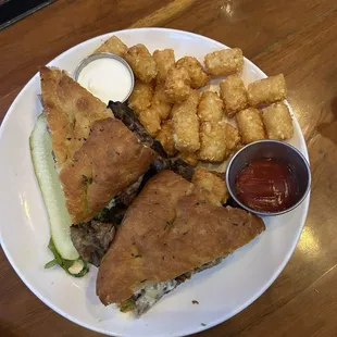 shaved beef and brie sandwich