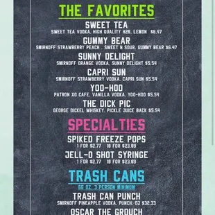 Online menu that has different prices than the prices at the bar.