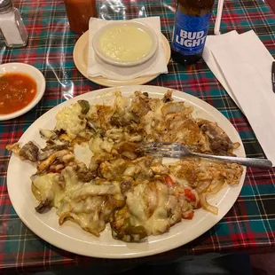 a plate of food on a table