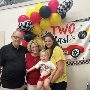 Grampa, Nana, Carson the Birthday Boy, and Mama. We went with a Race Car theme (Carson's favorite!).