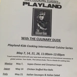 Free classes in May.