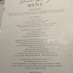 Food menu