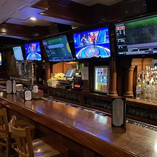 the bar and televisions
