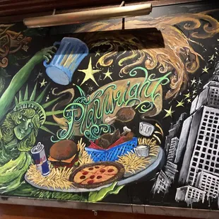 a mural of the statue of liberty