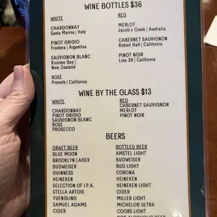 drink menu