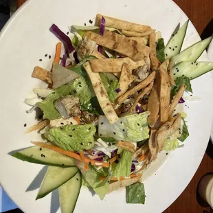 Thai chicken salad-yum! Helps you leave room for a dessert-y drink!