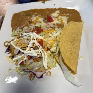 Taco and tostada combo