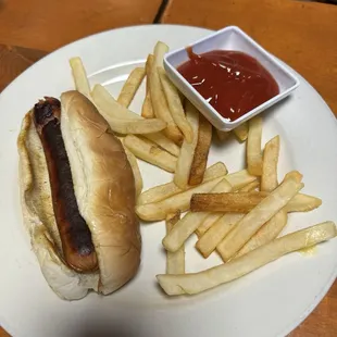 Kids Hot Dog and Fries