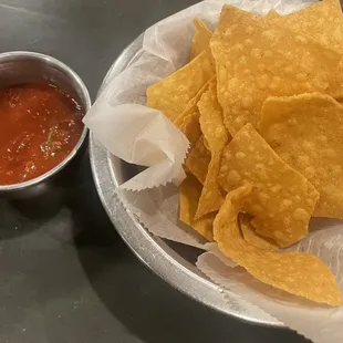 Complimentary chips and salsa