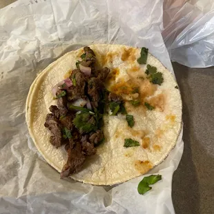 &quot;Tacos de Carne Asada&quot; don&apos;t waste your time or money on this heehaw, redneck imitation rubber