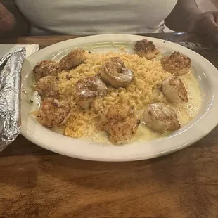 Shrimp, chicken and Mexican rice!