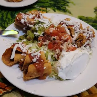 Plaza Boonita chicken taquitos!