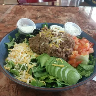 Cobb salad, not meat, with beans