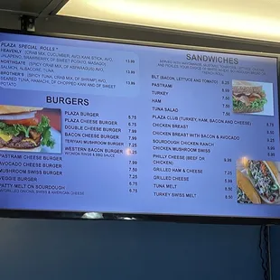 Burgers sandwich's and sushi