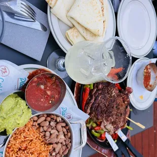 Steak Fajitas for Two* and margarita. Very good!