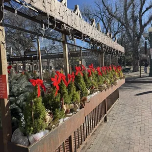 Outdoor seating on the plaza