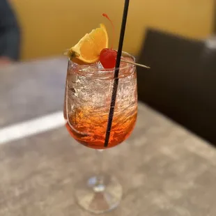 a drink in a glass