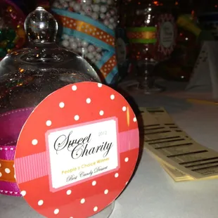 Sweet charity award table