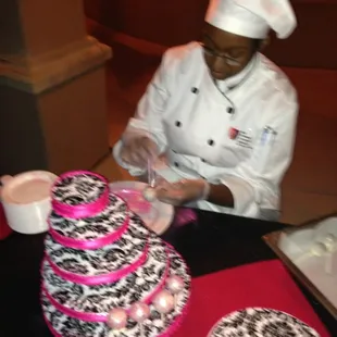 Pink luster dust on a cardamom cranberry cake pop #12