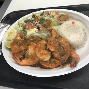 Orden personalizado: Camarones Jumbo a la diabla con todo.