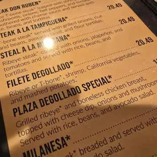 menu