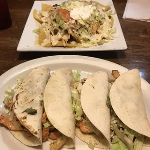 Hawaiian tacos and nachos supremo